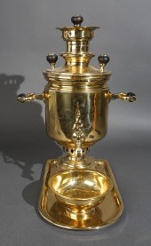 RUSSIAN BRASS SAMOVAR WITH UND
