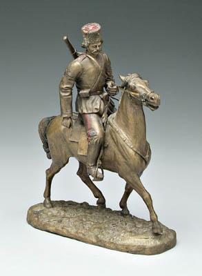 Russian bronze signed Naps, Cossack