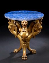 Russian Carved Giltwood and La
