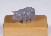 RUSSIAN CARVED HARDSTONE PIG C