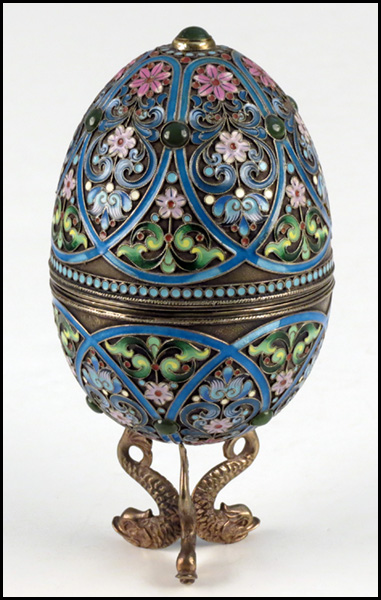 RUSSIAN CHAMPLEVE ENAMEL AND GILT