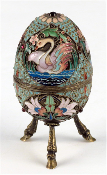 RUSSIAN CHAMPLEVE ENAMEL AND GILT