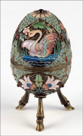 RUSSIAN CHAMPLEVE ENAMEL AND G