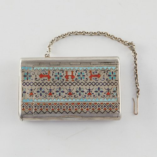 RUSSIAN CHAMPLEVE ENAMEL AND SILVER