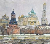 RUSSIAN CITYSCAPE, OIL ON CANV