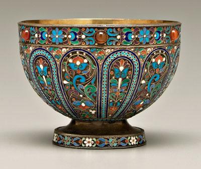 Russian cloisonne silver bowl,