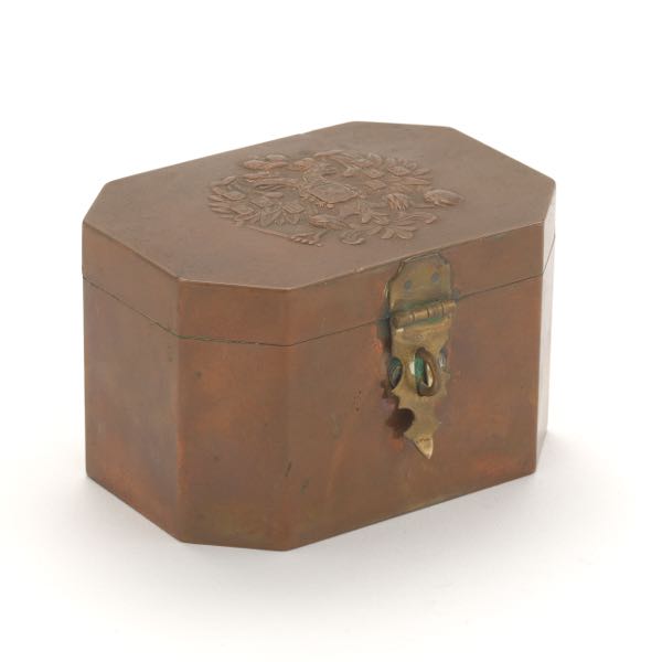 RUSSIAN COPPER AND TIN TEA CADDY