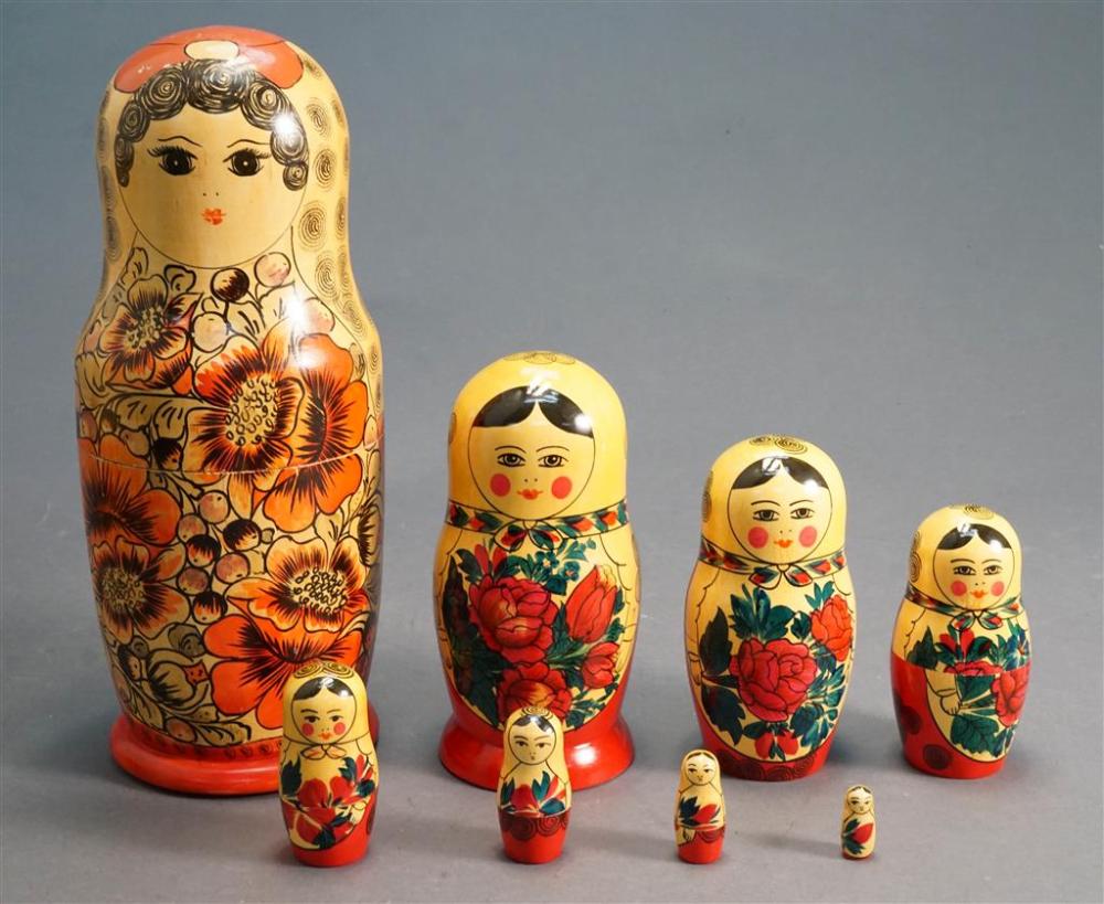 RUSSIAN DECORATED WOOD NESTING