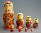 RUSSIAN DECORATED WOOD NESTING