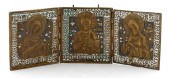 RUSSIAN ENAMEL AND BRONZE THRE
