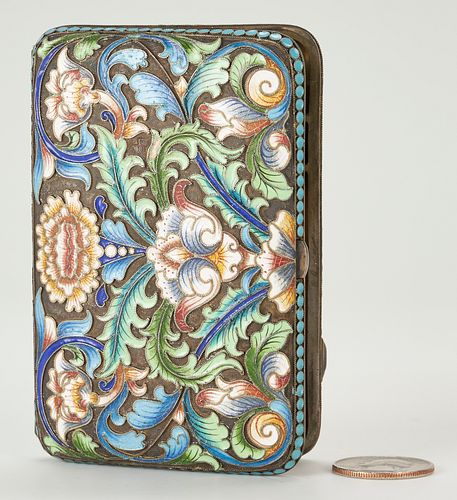 RUSSIAN ENAMEL CIGARETTE CASE, 20TH