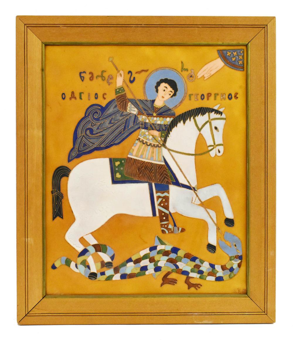 RUSSIAN ENAMEL ON METAL ICON20th