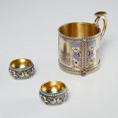 RUSSIAN ENAMEL SILVER GROUP, I