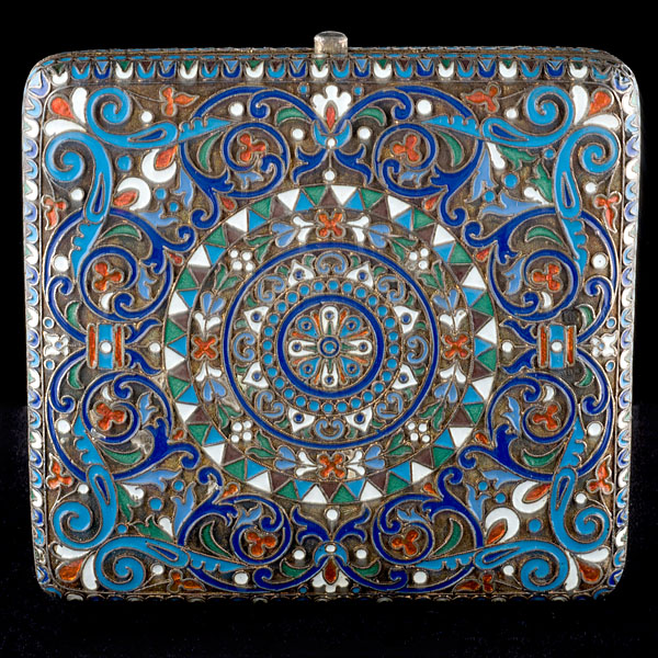 Russian Enameled Silver Cigarette