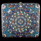 Russian Enameled Silver Cigare