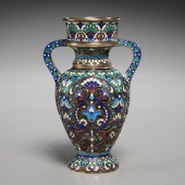 RUSSIAN ENAMELED SILVER VASE F