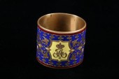 RUSSIAN ENAMELLED BRASS NAPKIN
