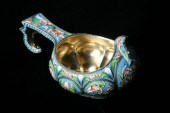 RUSSIAN ENAMELLED SILVER KVOSH