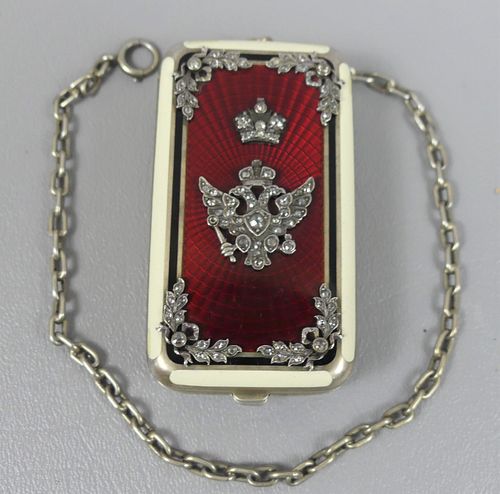 RUSSIAN FABERGE SILVER, DIAMOND &