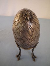 RUSSIAN FABERGE SILVER EGGAnti