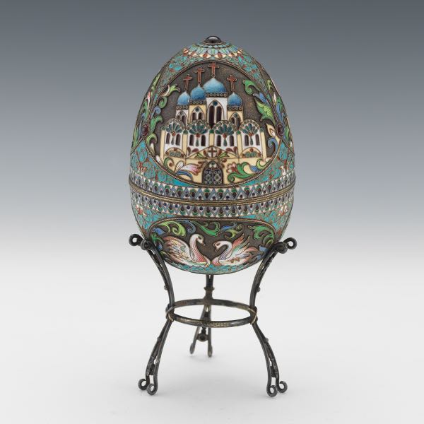 RUSSIAN FABERGE STYLE PARCEL-GILT