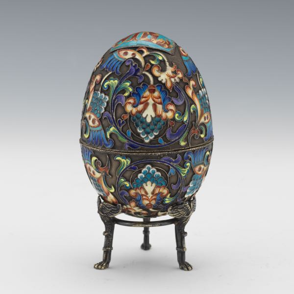 RUSSIAN FABERGE STYLE PARCEL-GILT