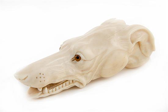 Russian figural carved ivory cane