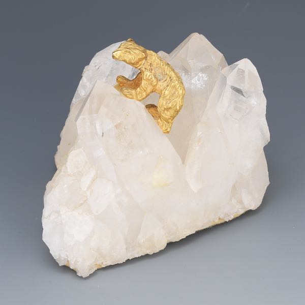 RUSSIAN GILT BRONZE AND ROCK
