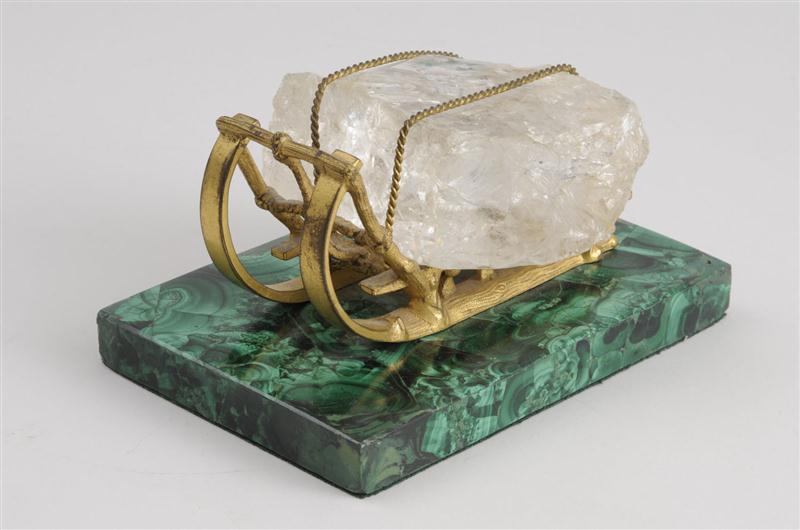 RUSSIAN GILT-BRONZE AND ROCK