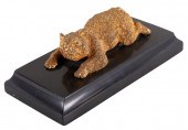 RUSSIAN GILT BRONZE MODEL OF A