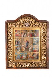 RUSSIAN GILT DECORATED ICONdep
