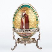 RUSSIAN GILT PORCELAIN EGG W/