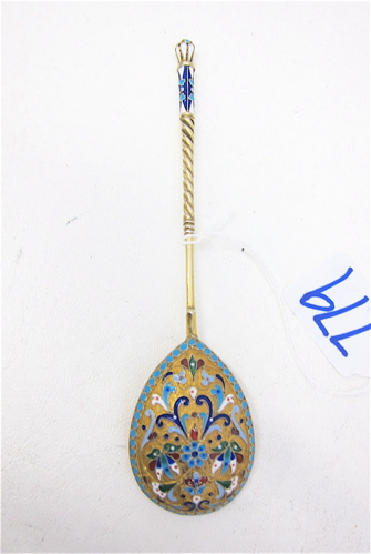 RUSSIAN GILT SILVER AND CLOISONNE
