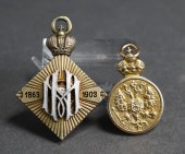 RUSSIAN GOLD JETON AND A SILVE