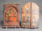 RUSSIAN-GRECO TRIPTYCH ICON OF