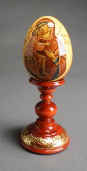 RUSSIAN HAND PAINTED ICON EGG