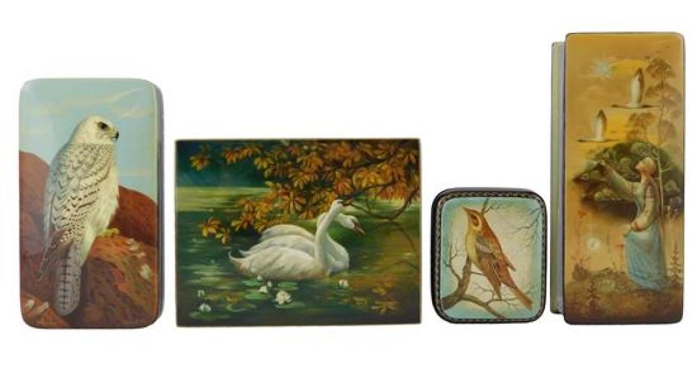 RUSSIAN HAND-PAINTED LACQUER BOXES,