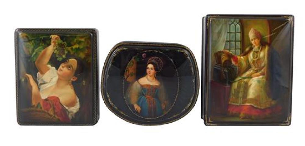 RUSSIAN HAND-PAINTED LACQUER BOXES,