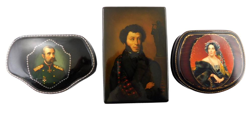 RUSSIAN HAND-PAINTED LACQUER BOXES,