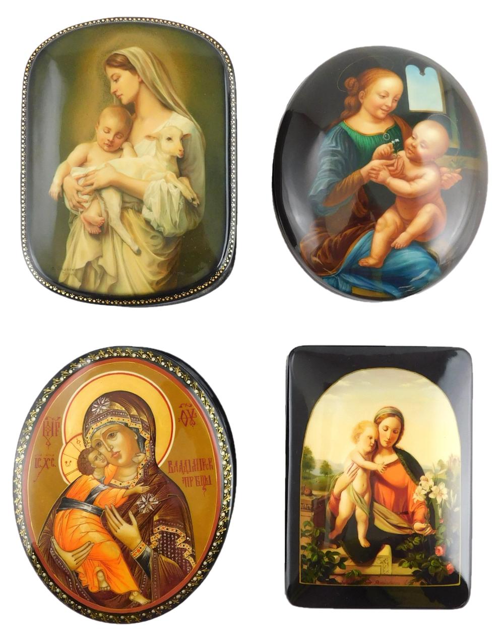 RUSSIAN HAND-PAINTED LACQUER BOXES,
