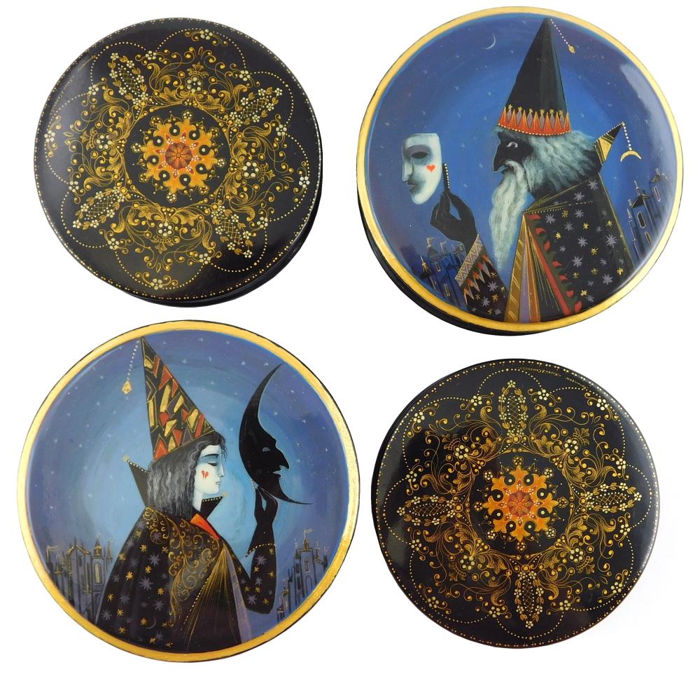 RUSSIAN HAND-PAINTED LACQUER BOXES,