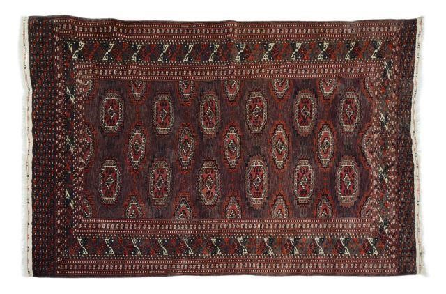 RUSSIAN HAND-TIED TURKOMAN RUG,
