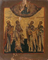 RUSSIAN ICON DEPICTING FOUR MA