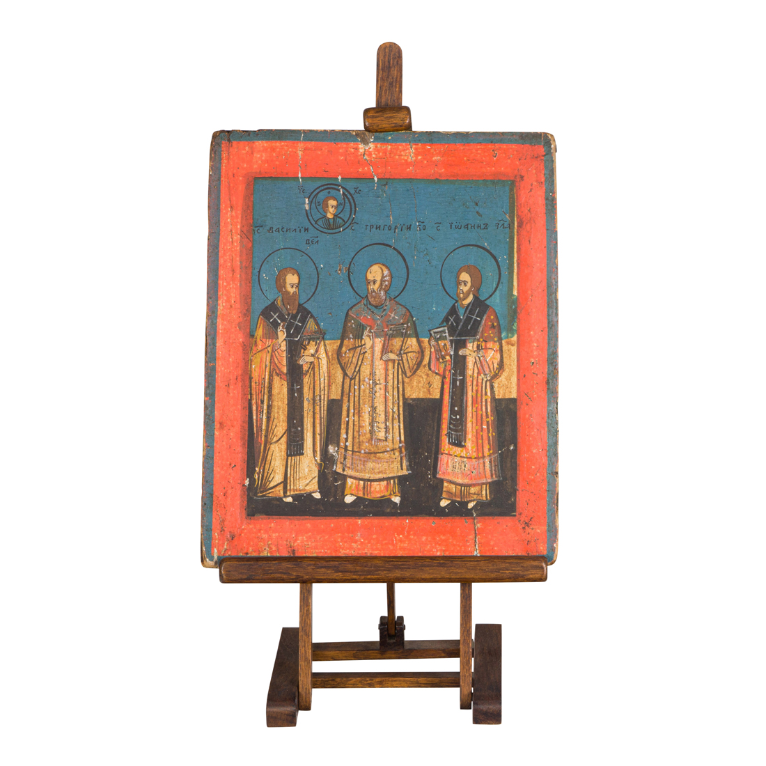 RUSSIAN ICON DEPICTING THREE SAINTS