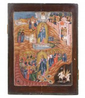 RUSSIAN ICON, EARLY 19TH C. "T