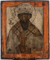 RUSSIAN ICON OF A BISHOP SAINT