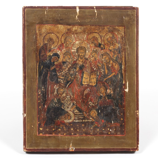 RUSSIAN ICON OF JESUS AND SAINTS 12