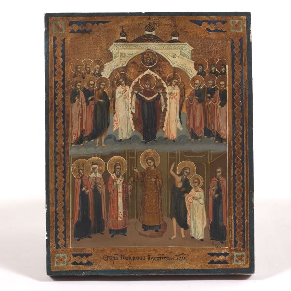 RUSSIAN ICON OF THE PROTECTIVE VEIL