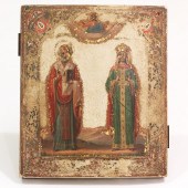 RUSSIAN ICON OF TWO SAINTS 12