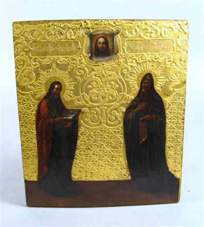 Russian icon of two saints    early